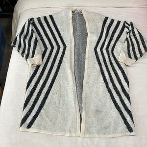Black and cream striped cardigan
